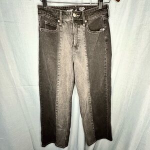 Old Navy Sky-HI Wide Leg Two-Tone Black and Gray Jeans